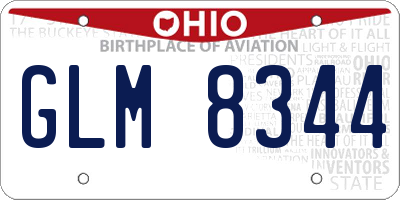 OH license plate GLM8344