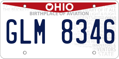 OH license plate GLM8346