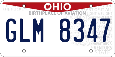 OH license plate GLM8347