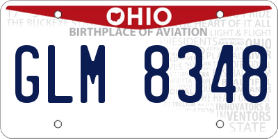 OH license plate GLM8348