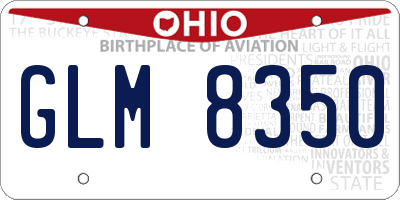 OH license plate GLM8350