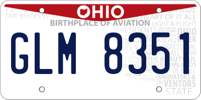 OH license plate GLM8351