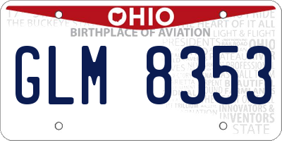OH license plate GLM8353