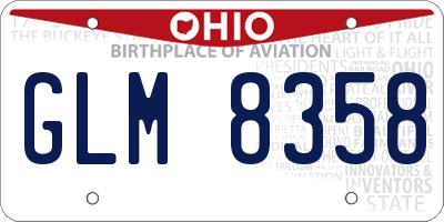 OH license plate GLM8358
