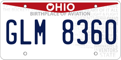 OH license plate GLM8360