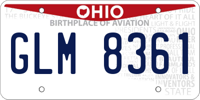 OH license plate GLM8361
