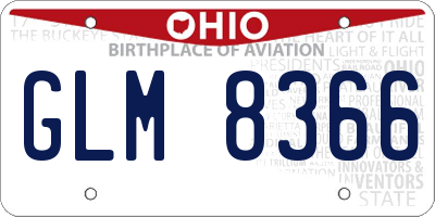 OH license plate GLM8366