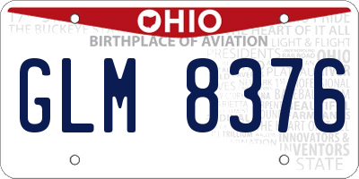 OH license plate GLM8376