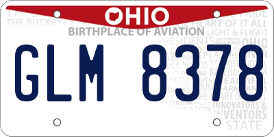 OH license plate GLM8378