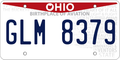 OH license plate GLM8379