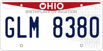 OH license plate GLM8380