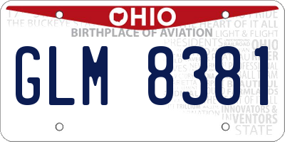 OH license plate GLM8381
