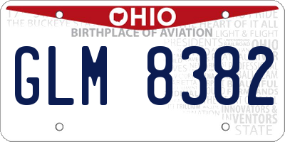 OH license plate GLM8382
