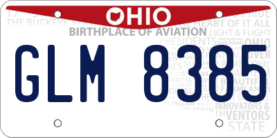 OH license plate GLM8385