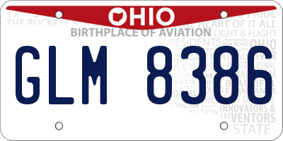 OH license plate GLM8386