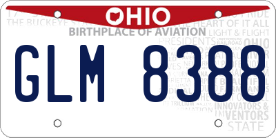 OH license plate GLM8388