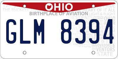 OH license plate GLM8394