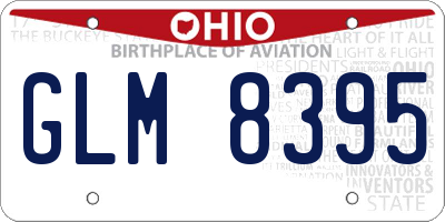OH license plate GLM8395