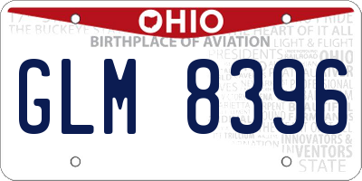 OH license plate GLM8396
