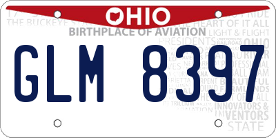 OH license plate GLM8397