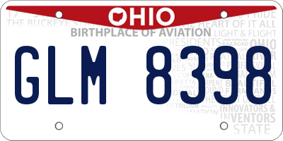 OH license plate GLM8398