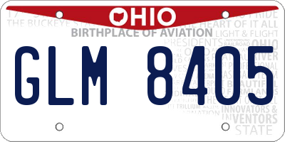 OH license plate GLM8405
