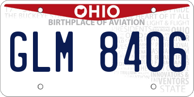 OH license plate GLM8406