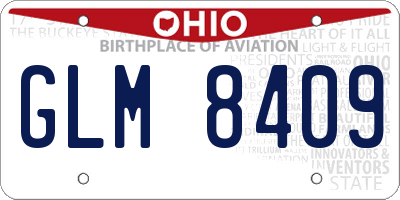 OH license plate GLM8409