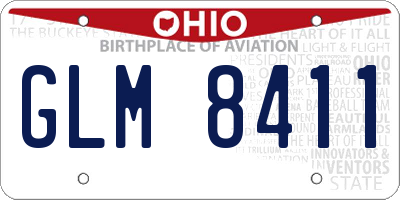 OH license plate GLM8411