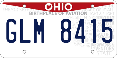OH license plate GLM8415