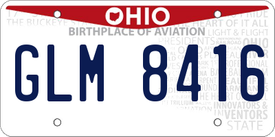 OH license plate GLM8416