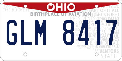 OH license plate GLM8417