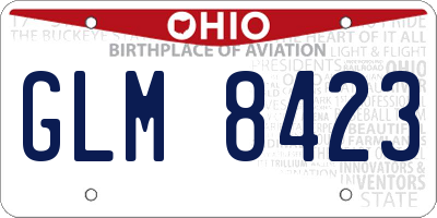 OH license plate GLM8423