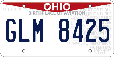 OH license plate GLM8425