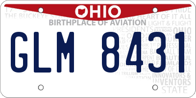 OH license plate GLM8431