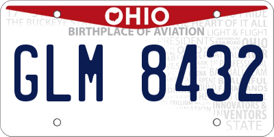 OH license plate GLM8432