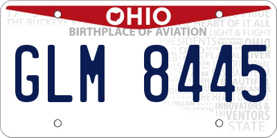 OH license plate GLM8445