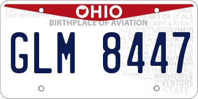 OH license plate GLM8447