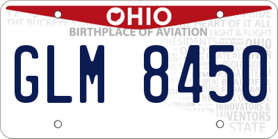 OH license plate GLM8450