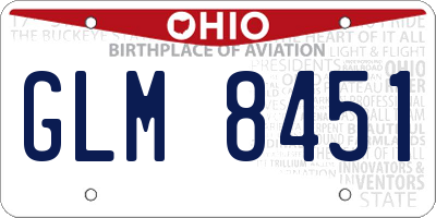 OH license plate GLM8451