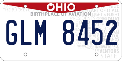 OH license plate GLM8452