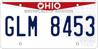 OH license plate GLM8453