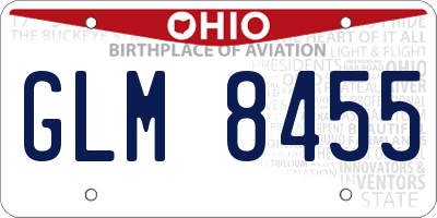 OH license plate GLM8455