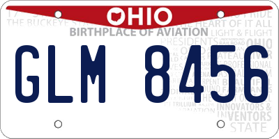 OH license plate GLM8456