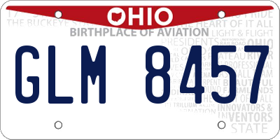 OH license plate GLM8457