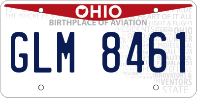 OH license plate GLM8461