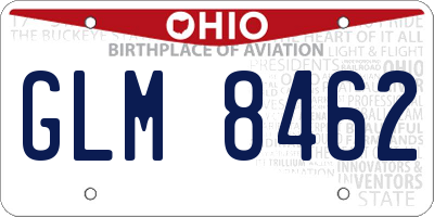 OH license plate GLM8462