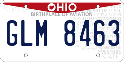 OH license plate GLM8463