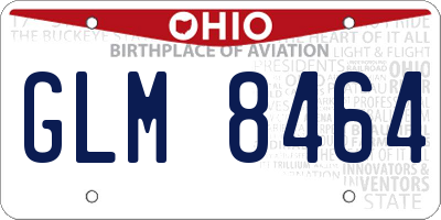 OH license plate GLM8464