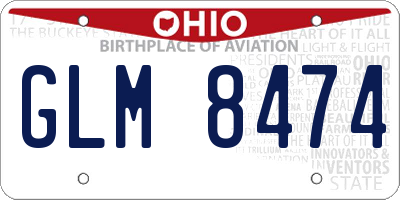 OH license plate GLM8474